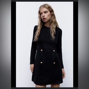 Zara Buttoned Ottoman Knit Dress